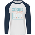 Science Like Religion Atheist Atheism Evolution Mens L/S Baseball T-Shirt White/Navy Blue