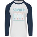 Science Like Religion Atheist Atheism Evolution Mens L/S Baseball T-Shirt White/Navy Blue
