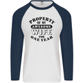 1st Wedding Anniversary 1 Year Funny Wife Mens L/S Baseball T-Shirt White/Navy Blue