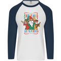 Cinco De Mayo Lets Fiesta Funny Gnomes Mens L/S Baseball T-Shirt White/Navy Blue