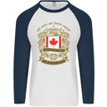 All Men Are Born Equal Canadian Canada Mens L/S Baseball T-Shirt White/Navy Blue