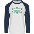 Plants Things I Do in My Spare Time Mens L/S Baseball T-Shirt White/Navy Blue
