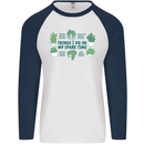 Plants Things I Do in My Spare Time Mens L/S Baseball T-Shirt White/Navy Blue