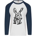 Rabbit Ecology Mens L/S Baseball T-Shirt White/Navy Blue