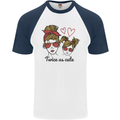 Mummy & Daughter Twice as Cute Mommy Mens S/S Baseball T-Shirt White/Navy Blue
