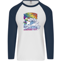 Live With Pride Unicorn Gay Pride Awareness LGBT Mens L/S Baseball T-Shirt White/Navy Blue