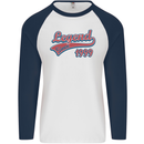 Legend Since 24th Birthday 1999 Mens L/S Baseball T-Shirt White/Navy Blue