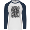 Live Free or Die Mens L/S Baseball T-Shirt White/Navy Blue