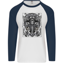 Live Free or Die Mens L/S Baseball T-Shirt White/Navy Blue