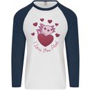 I Love You Alotl Valentines Day Axoloti Mens L/S Baseball T-Shirt White/Navy Blue