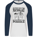 Cycling No Explanation Is Necessary Cyclist Mens L/S Baseball T-Shirt White/Navy Blue