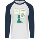 Chess Moves Funny Mens L/S Baseball T-Shirt White/Navy Blue