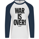 War Is Over if You Want It John Lennon Mens L/S Baseball T-Shirt White/Navy Blue