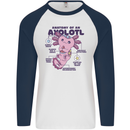 Axoloti Anatomy Mens L/S Baseball T-Shirt White/Navy Blue