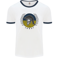 Ukraine Bodybuilding Flag Gym Training Spartan Mens Ringer T-Shirt White/Navy Blue