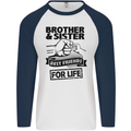 Brother & Sister Best Friends Siblings Mens L/S Baseball T-Shirt White/Navy Blue