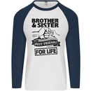 Brother & Sister Best Friends Siblings Mens L/S Baseball T-Shirt White/Navy Blue