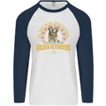 A Retriever Dog Mens L/S Baseball T-Shirt White/Navy Blue