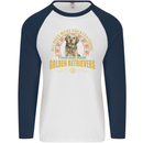 A Retriever Dog Mens L/S Baseball T-Shirt White/Navy Blue