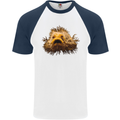 A Hairy Frogfish Mens S/S Baseball T-Shirt White/Navy Blue