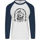 Capybara Appreciation Day Mens L/S Baseball T-Shirt White/Navy Blue