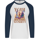 Yeah We Like to Party Role Playing Game RPG Mens L/S Baseball T-Shirt White/Navy Blue