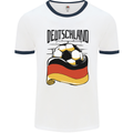 Deutschland Football Germany German Soccer Mens Ringer T-Shirt White/Navy Blue