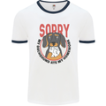 My Dachshund Ate My Homework Funny Dog Mens Ringer T-Shirt White/Navy Blue