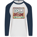 You're Looking at an Awesome Chef Mens L/S Baseball T-Shirt White/Navy Blue