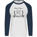 Home Is Where Your Cat Is Funny Kitten Mens L/S Baseball T-Shirt White/Navy Blue