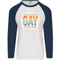 Sounds Gay Im In Funny LGBT Gay Pride Mens L/S Baseball T-Shirt White/Navy Blue