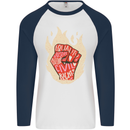Civil Rights Black Lives Matter LGBT Freedom Mens L/S Baseball T-Shirt White/Navy Blue