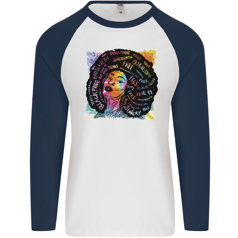 Fathers Day Gaming Mens L/S Baseball T-Shirt White/Navy Blue