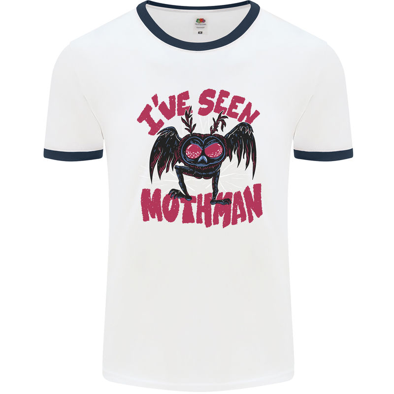 I've Seen Mothman Mens Ringer T-Shirt White/Navy Blue