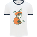 A Cute Tribal Fox Mens Ringer T-Shirt White/Navy Blue