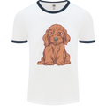 A Dachshund Puppy Dog Mens Ringer T-Shirt White/Navy Blue