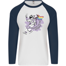 LGBT Astronaut Proud to Be Myself Mens L/S Baseball T-Shirt White/Navy Blue