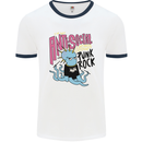 Anti Social Punk Rock Skinhead Octopus Mens Ringer T-Shirt White/Navy Blue