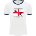 Proud to Be English St Georges Day Flag Mens Ringer T-Shirt White/Navy Blue