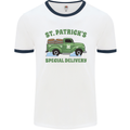 St Patricks Beer Delivery Funny Alcohol Guiness Mens Ringer T-Shirt White/Navy Blue