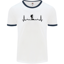 Hiking ECG Walking Rambling Trekking Pulse Mens Ringer T-Shirt White/Navy Blue