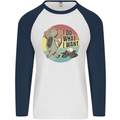 Cat I Do What I Want Funny Coffee Mens L/S Baseball T-Shirt White/Navy Blue
