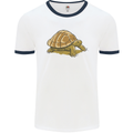 A Brown Tortoise Mens Ringer T-Shirt White/Navy Blue