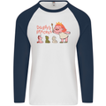 Daddys Princess Funny Unicorn Teddy Bear Mens L/S Baseball T-Shirt White/Navy Blue