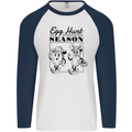 Easter Egg Hunt Season Mens L/S Baseball T-Shirt White/Navy Blue