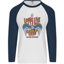 Long Live Rock n Roll Heavy Metal Guitar Mens L/S Baseball T-Shirt White/Navy Blue