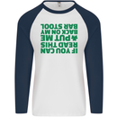 Back on My Bar Stool St. Patrick's Day Mens L/S Baseball T-Shirt White/Navy Blue