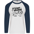 Funny Climate Change Its Not Uranus Mens L/S Baseball T-Shirt White/Navy Blue