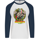 Juneteenth Black Lives Matter History Mens L/S Baseball T-Shirt White/Navy Blue