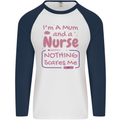 Mum and a Nurse Funny Mothers Day Gift Mens L/S Baseball T-Shirt White/Navy Blue